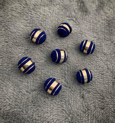 Neoros Azules 3 rayas Oro Amarillo 18k #6mm