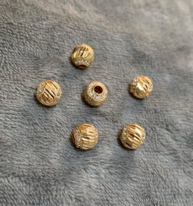 Bola Diamantada Con Swarovski Oro Amarillo 18K