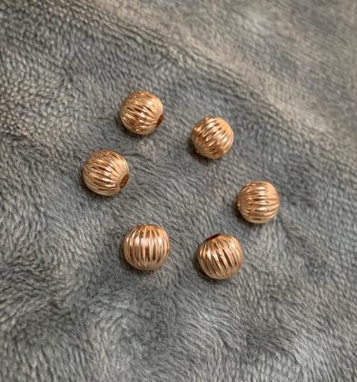 Bola Diamantado Rayo Italiano 6mm Oro Rosa 18k