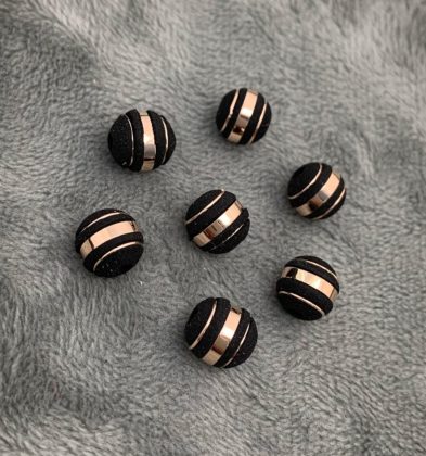 Neoros Negros 3 rayas Oro Rosa 18k #8mm