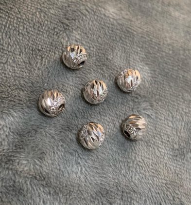 Bola Diamantada Con Swarovski Oro Blanco 18K