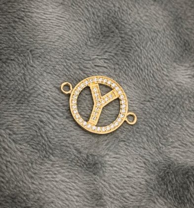 Herraje De Letra Y Oro Amarillo 18k 1.4 gr