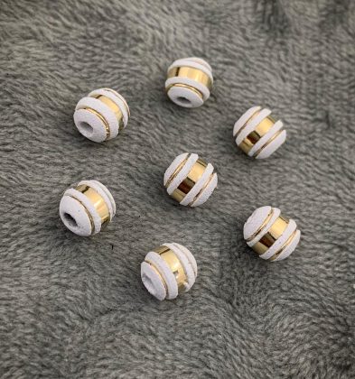 Neoros Blancos 3 rayas Oro Amarillo 18k #6mm