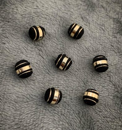 Neoros Negros 3 rayas Oro Amarillo 18k #6mm