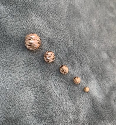 Bola Diamantado Italiano 3mm Oro Rosa 18k