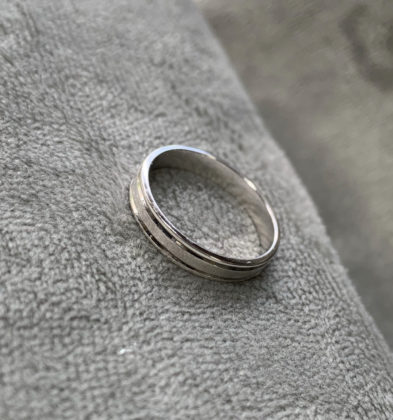 Argolla oro Blanco 18k 2.2 gr #4 3/4