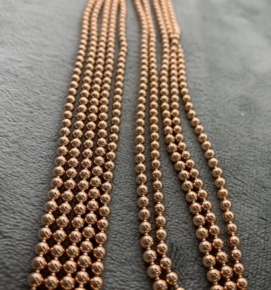45 cm Cadena Militar Lisa Oro Rosado 18K 13.1 gr #3mm