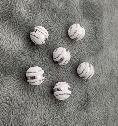 Neoros Blancos 3 rayas Oro Blanco 18k #8mm