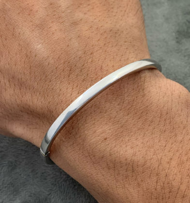 Pulso Aro Liso Oro Blanco 18K 750 Italy 9.2 gr