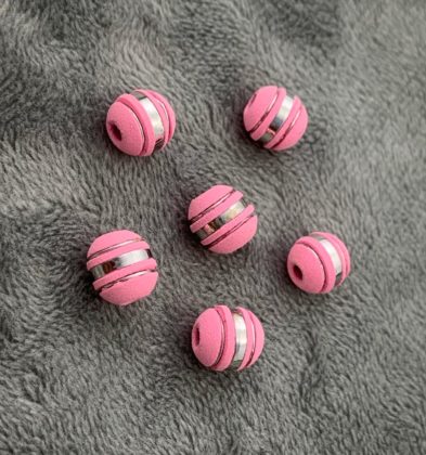 Neoros Rosados 3 rayas Oro Blanco 18k #8mm