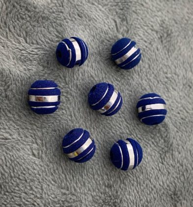 Neoros Azules 3 rayas Oro Blanco 18k #8mm