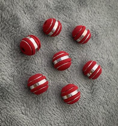 Neoros Rojos 3 rayas Oro Blanco 18k #8mm