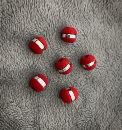 Neoros Rojos 1 raya Oro blanco 18k #6mm