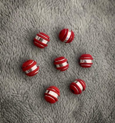 Neoros Rojos 3 rayas Oro Blanco 18k #6mm