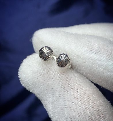 Topo Bola Diamantada #6mm Oro Blanco 18K 0.9 gr