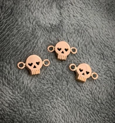 Herraje De Calavera Oro Rosa 18K 0.5 gr 1.1 cm