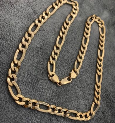 50 cm Cadena Figaro Oro Amarillo 18K Italy 25.6 gr 7.8mm