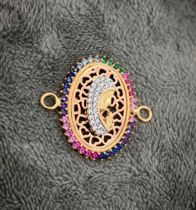 Herraje de la Virgen con Swarovskis Multicolor en Oro Amarillo 18K 3.25gr