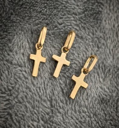 Dije De Cruz Lisa Oro Amarillo 18K 0.25 gr