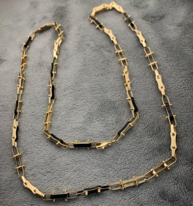 60cm Cadena en tejido Rustico  en Oro Amarillo 18K italy 17.8gr