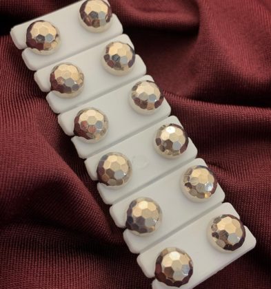 Topos Media Bola Diamantado Discoteca #8mm Oro Blanco 18K 1.1 gr