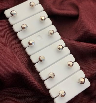 Topos De Bola Diamantado Discoteca #4mm Oro Blanco 18K 0.6 gr