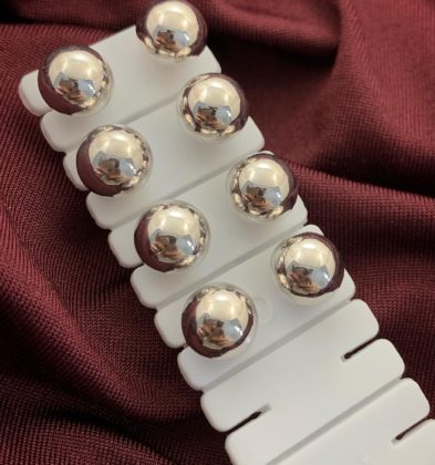 Topo Bola Lisa #9mm Oro Blanco 18K 1.0 gr