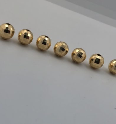 Bola Discoteca Tipo Diamantada Oro Amarillo 18K 8mm