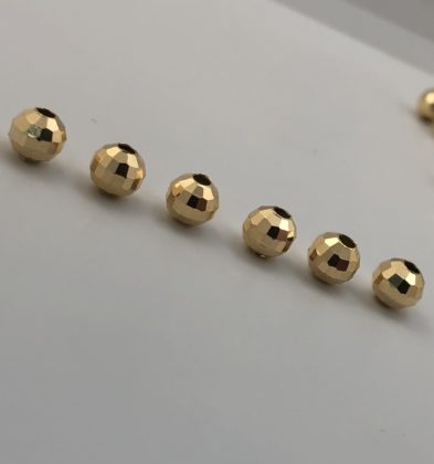 Bola Discoteca Tipo Diamantada Oro Amarillo 18K 6mm
