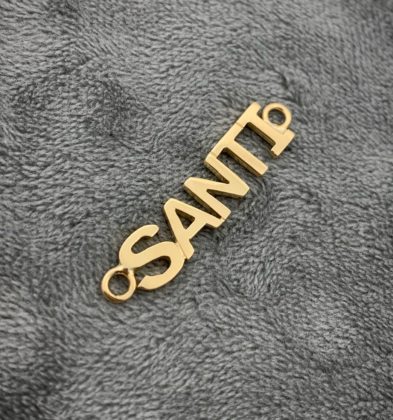 Herraje con Letras SANTI en Oro Amarillo 18K 2.6gr