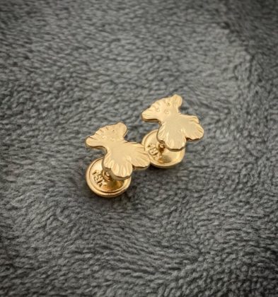 Topos De Oso TH Diamantado Oro Amarillo 18k 0.8gr 7mm