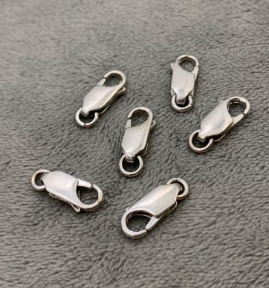 Broche Candado Oro Blanco 18k 750 0.8gr 1.4cm