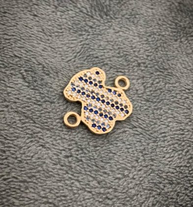 Herraje De Oso Th Con Swarovski Oro Amarillo 18k 1.9gr 2.0 cm