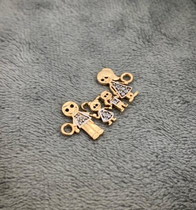 Herraje De Familia Con Swarovski Oro Amarillo 18k 2.2gr 2.7 cm