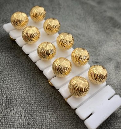 Topos De Bola Diamantada Oro Amarillo 18k 1.5gr #9 mm