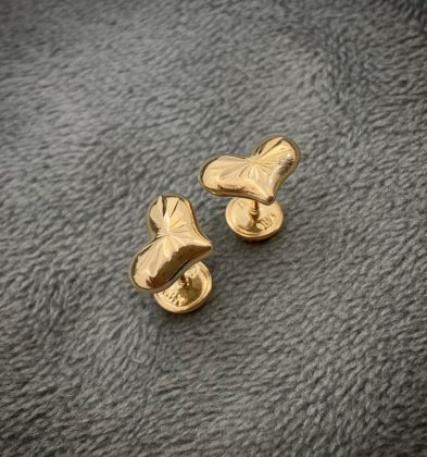 Topos De Corazón Diamantado Oro Amarillo 18k 1.0gr 6.8mm