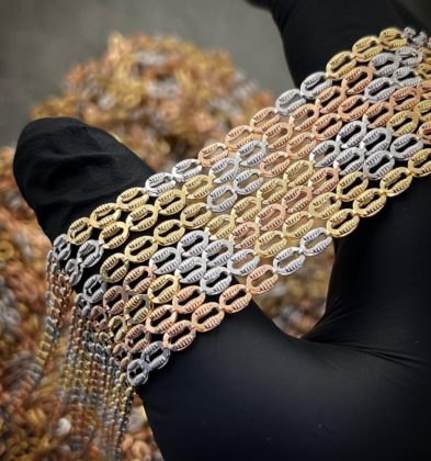 50 cm Cadena Canutillo Tres Oros 18k 6.4gr 3.5 mm