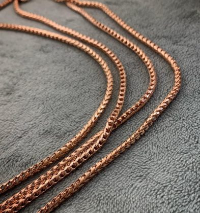 70cm Cadena Franco Oro Rosa 18k Italy 26.0gr 2.4mm