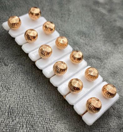 Topos De Bola Dimantada Oro Rosa 18k 1.0gr #7mm