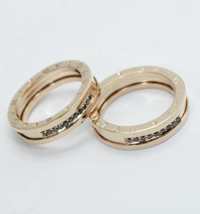 Argolla BV Con Diamantes Negros 40pts Por Fabricación 20.0gr