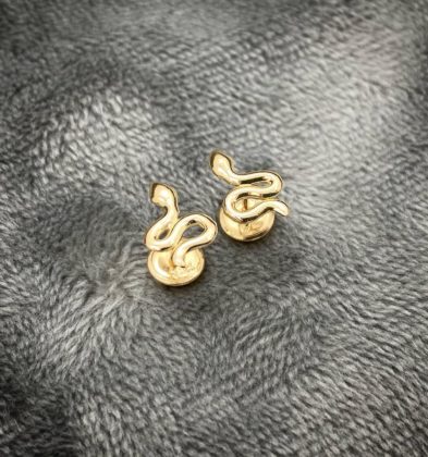 Topos De Serpiente Oro Amarillo 18k 0.9gr 10.6mm