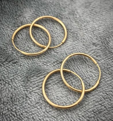 Candongas Lisa Oro Amarillo 0.7gr 15.6mm