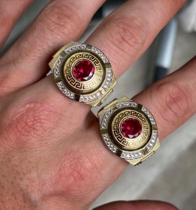 Anillo Con Swarovski Oro Amarillo 18k Italy 10.9 gr #11