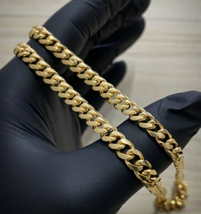 60cm Cadena Cubana Oro Amarillo 18k Italy 62.2gr 5.9mm