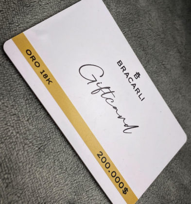 Tarjeta De Regalo Bracarli Para Canjear En Oro Amarillo 18K $200.000
