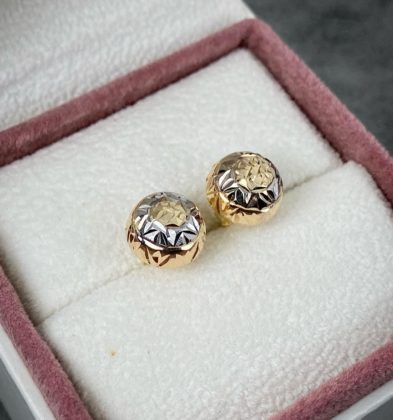 Topos Media Bola Diamantada Dos Oros 18k Italy 2.4gr 10.0mm