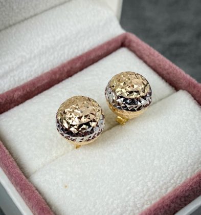 Topos Bola Diamantada Dos Oros 18k 3.0gr 12mm