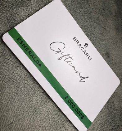 Tarjeta De Regalo Bracarli Para Canjear En Esmeralda $2´000.000