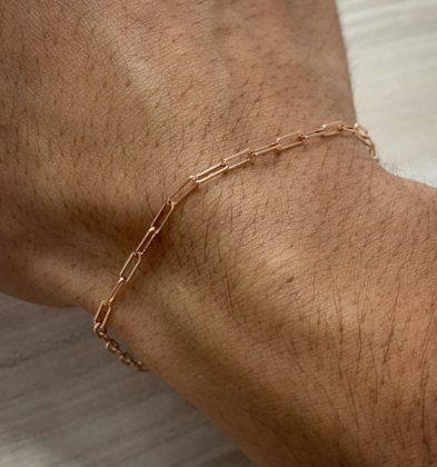 22cm Pulso Tejido Barril Oro Rosa 18k Italy 1.95gr 2.0mm