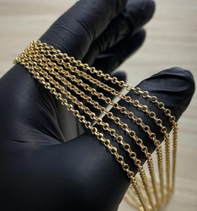 45 cm Cadena Aro Seguido Oro Amarillo 18K Italy 2.1 gr